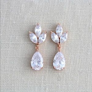 Rose Gold Bridal Earrings